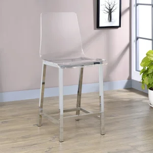 Juelia Clear Acrylic Counter Chair Chrome (Set of 2)
