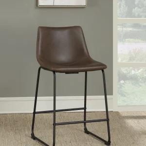 Michelle Upholstered Counter Chair Brown (Set of 2)