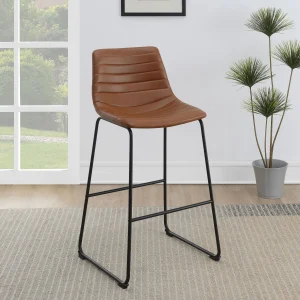 Zuni Faux Leather Upholstered Bar Chair Saddle (Set of 2)
