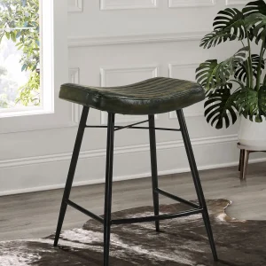 Bayu Leather Upholstered Counter Stool Espresso (Set of 2)
