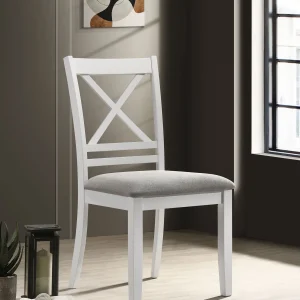 Hollis Cross Back Wood Dining Side Chair White (Set of 2)