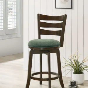 Murphy Wood Counter Height Swivel Bar Chair Hunter Green