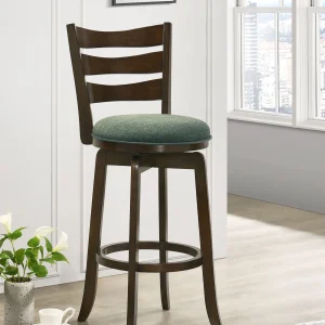 Murphy Wood Pub Height Swivel Bar Chair Hunter Green