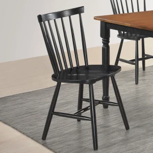 Hollyoak Windsor Wood Dining Side Chair Black (Set of 2)