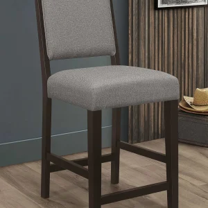 Bedford Fabric Upholstered Counter Chair Grey (Set of 2)