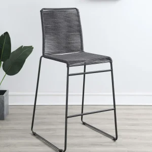 Jerome Woven Rope Metal Bar Chair Charcoal (Set of 2)