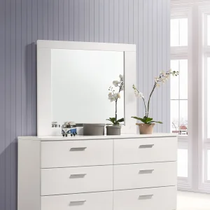 Felicity 6-drawer Wood Dresser with Mirror White High Gloss
