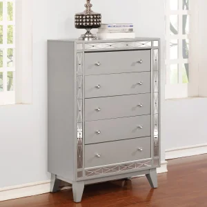 Leighton 5-drawer Bedroom Chest Metallic Mercury