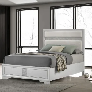Miranda 54-inch Upholstered Queen Panel Bed White