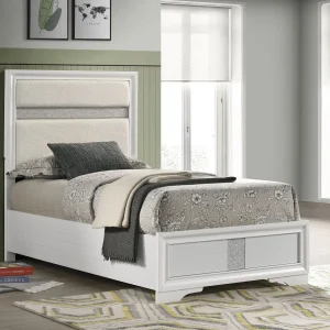 Miranda 54-inch Upholstered Twin Panel Bed White