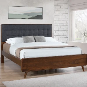Robyn Wood California King Panel Bed Dark Walnut