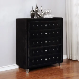 Deanna 5-drawer Bedroom Chest Black