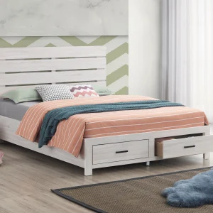 Brantford Wood Queen Storage Panel Bed Coastal White