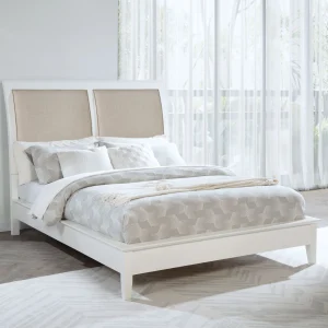 Bexhill 56-inch Upholstered Queen Panel Bed White