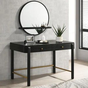 Arini 2-piece Makeup Vanity Table and Mirror Set Black