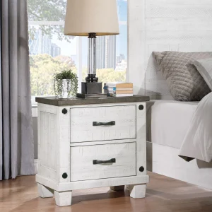 Lilith 2-drawer Nightstand Distressed White