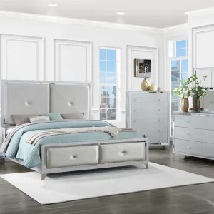 Larue Wood Eastern King Panel Bed Silver