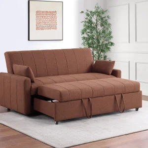 Portland Boucle Upholstered Sleeper Sofa Bed Copper