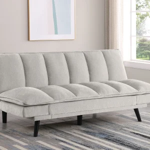 Laredo Upholstered Tufted Convertible Sofa Bed Light Grey