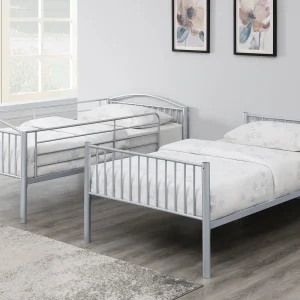 Arlo Wood Twin Over Twin Bunk Bed Grey