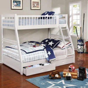 Ashton 2-drawer Wood Twin Over Full Bunk Bed White