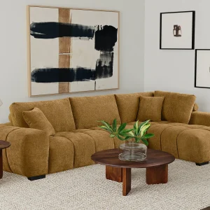 Camacho Upholstered Chaise Sectional Sofa Amber