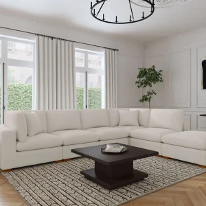 Lakeview 6-piece Upholstered Modular Sectional Sofa Ivory