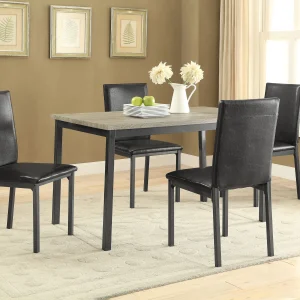 Garza 5-piece Rectangular Dining Table Set Black
