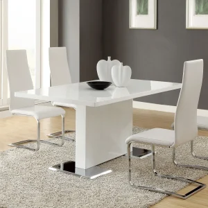 Anges 5-piece Dining Table Set White High Gloss and White