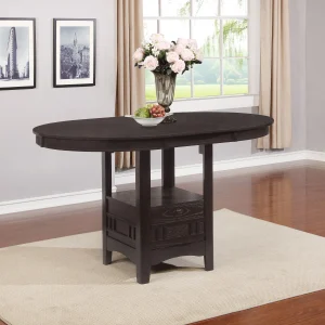 Lavon Oval 60-inch Extension Counter Dining Table Espresso