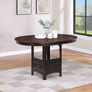 Lavon Oval 60-inch Extension Counter Dining Table Chestnut