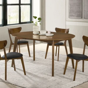 Jedda 5-piece Oval Dining Table Set Dark Walnut