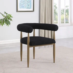 Dunmore Boucle Upholstered Dining Arm Chair Black (Set of 2)