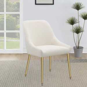 Mayette Upholstered Dining Side Chair Ivory (Set of 2)