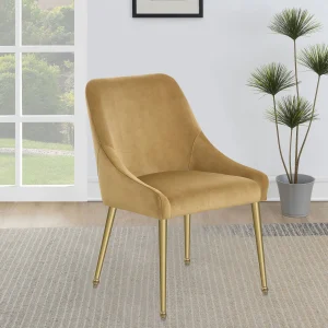 Mayette Upholstered Dining Side Chair Cognac (Set of 2)