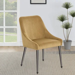 Mayette Upholstered Dining Side Chair Cognac (Set of 2)