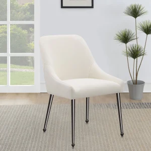 Mayette Upholstered Dining Side Chair Ivory (Set of 2)