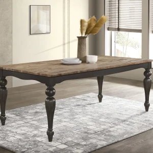 Bridget Rectangular 79-inch Dining Table Brown Brushed