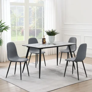 Dennison 5-piece Rectangular Dining Table Set Grey