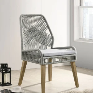 Nakia Woven Rope Dining Side Chairs Grey (Set of 2)