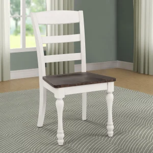 Madelyn Wood Dining Side Chair Coastal White (Set of 2)