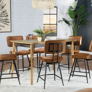 Partridge 7-piece Counter Dining Set Sheesham and Camel