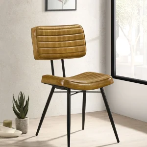 Misty Leather Upholstered Dining Side Chair Camel (Set of 2)
