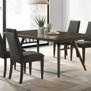Wes 5-piece Rectangular Dining Table Set Dark Walnut