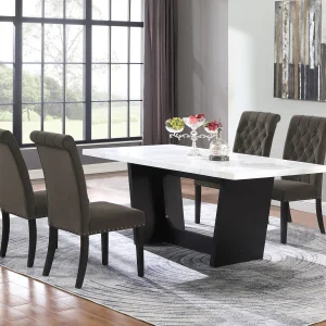 Sherry 5-7 piece Rectangular Marble Top Dining Table Set