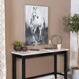 Toby 60-inch Marble Counter Dining Table Rustic Espresso