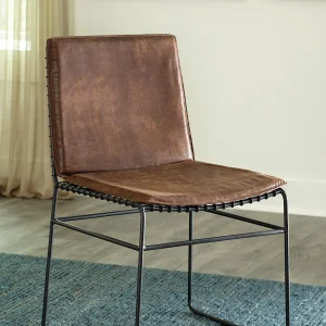 Abbott Metal Dining Side Chair Antique Brown (Set of 2)