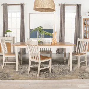 Kirby 5-piece Rectangular Dining Table Set Rustic Off White