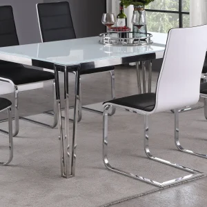 Pauline Rectangular 64-inch Glass Top Dining Table Chrome