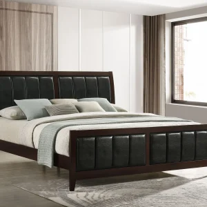 Carlton Wood Eastern King Panel Bed Cappuccino